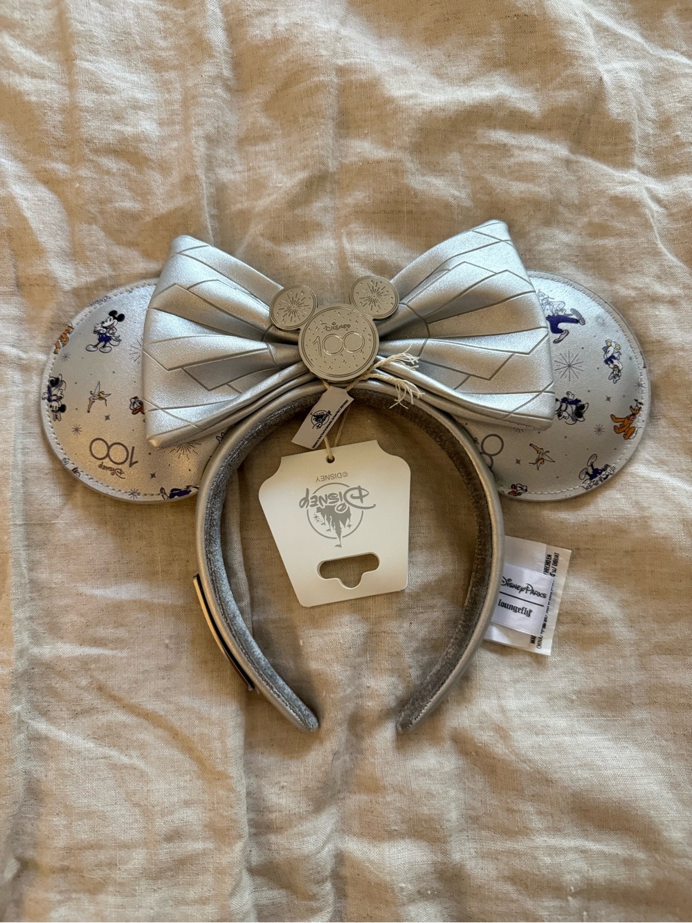 Disney Loungefly 100th Anniversary Disney Ears Headband, Silver, **NEW w/ TAGS